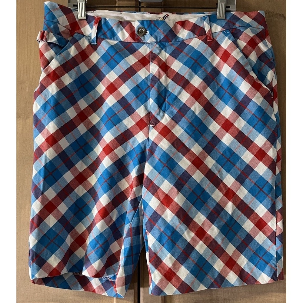 Royal & Awesome Mens Multicolored Golf Shorts Size 38